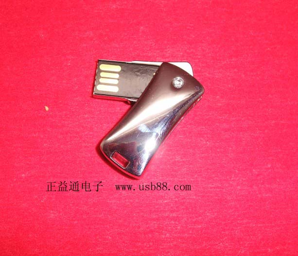 旋轉(zhuǎn)帶鉆金屬U盤 鑲鉆不銹鋼U盤